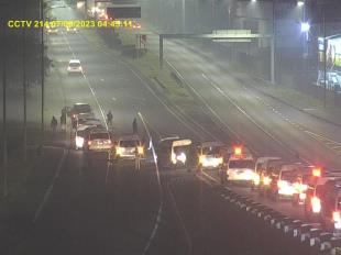Cape Town - #TaxiStrike   N2 Inbound:  ROAD BLOCKED at the Airport exit