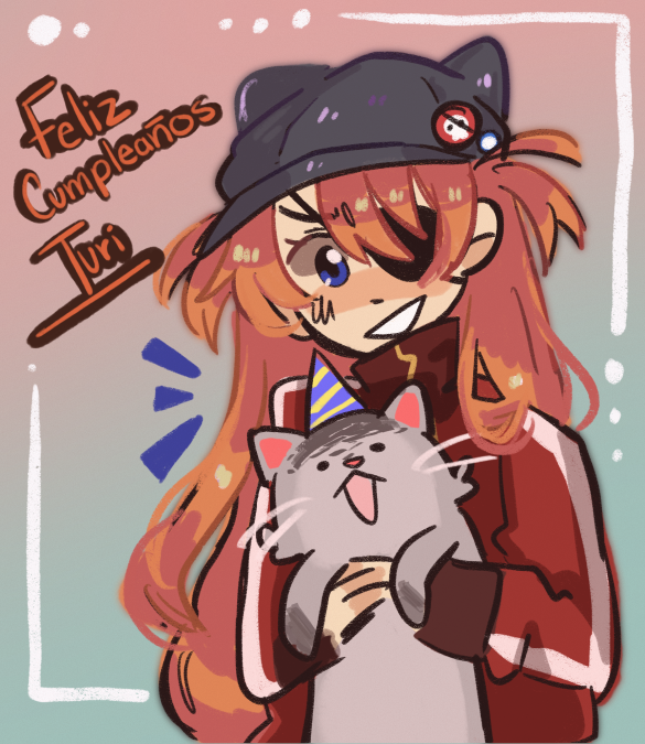 惣流・アスカ・ラングレー(エヴァンゲリオン) 「FELIZ tarde CUMPLE  !!!!!! espero te lo 」|StarGlow🌻@ LAYTON IS BACK☕のイラスト