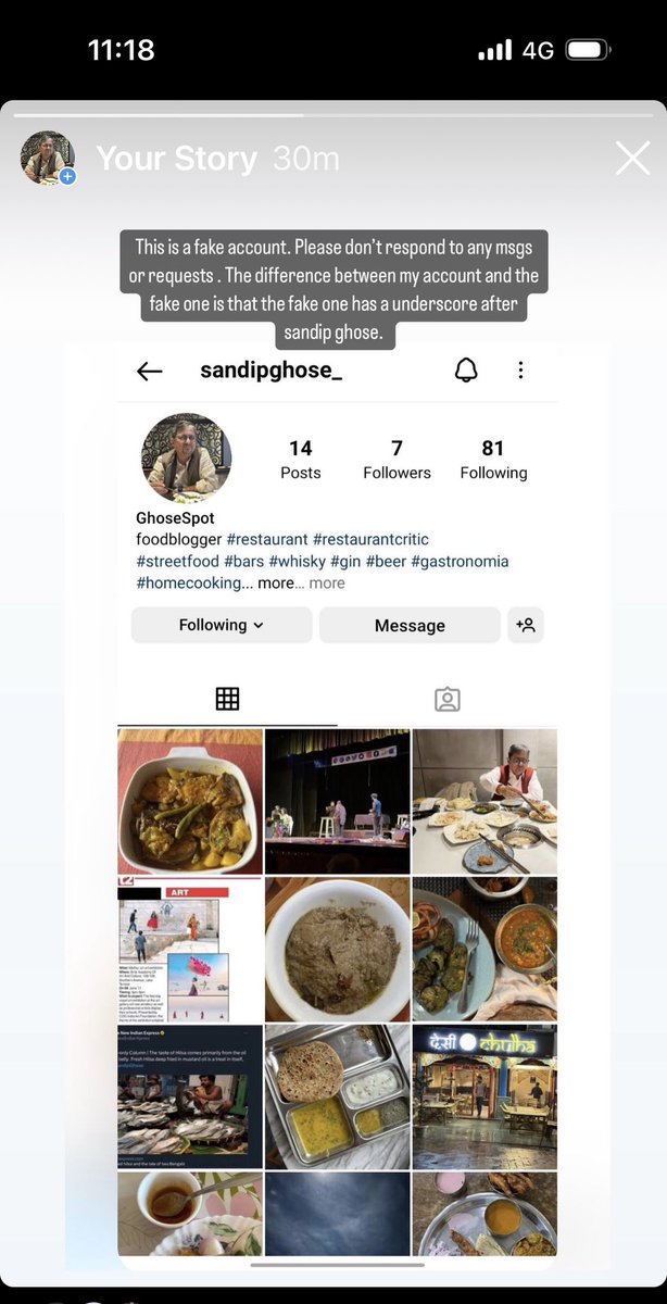 TheRightGhose's tweet photo. Dear Friends, My #Instagram account seems to have been hacked. I have reported it. Meanwhile, please don’t respond to any messages or requests from @sandipghose_  Many thanks and apologies for inconvenience. Have a great week. Regards https://t.co/2yD5yFBQN7