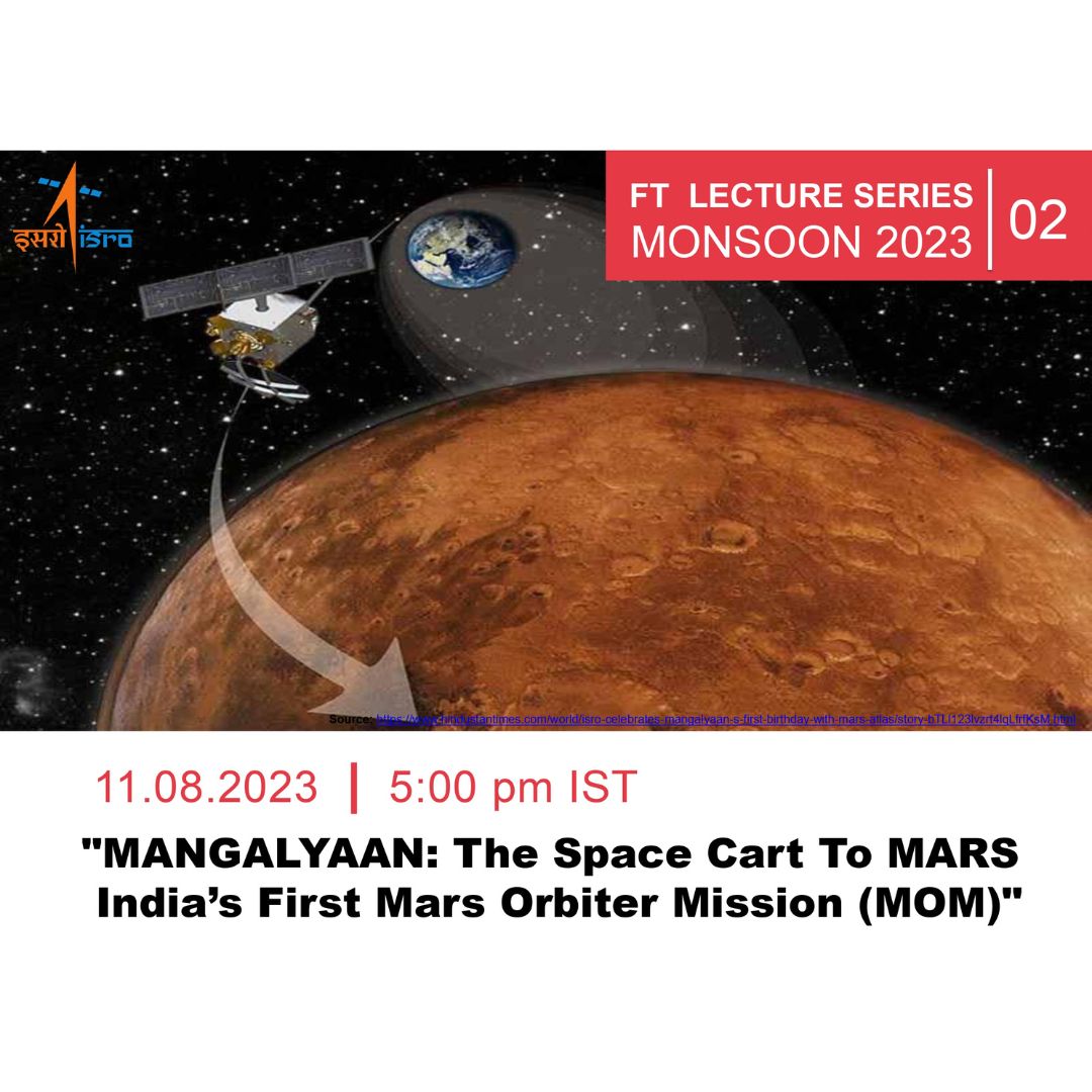 ftceptug's tweet photo. Lecture series on India’s Mars Orbiter Mission, highlighting its cost-effective technology.

Date: 11 Aug, 5:30 pm IST, CEPT Auditorium.

Register: https://t.co/id6DivkmVJ

Speaker: Smt. Sampa Roy, a scientist at SAC Ahmedabad, with extensive expertise https://t.co/zu6HSga8AF