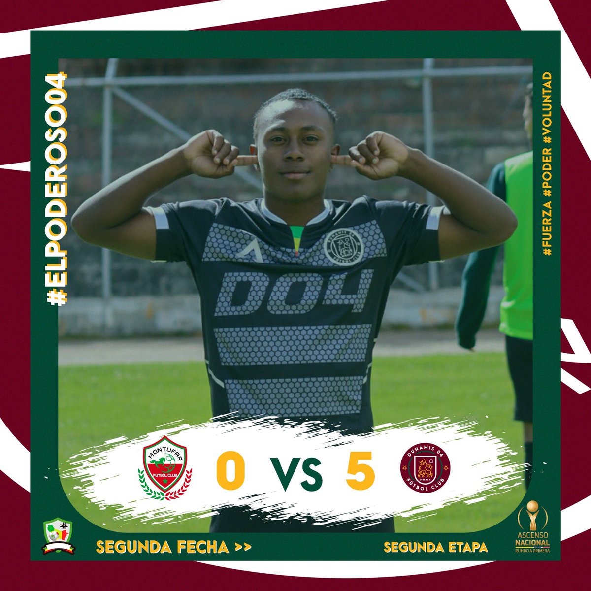 04DunamisFC's tweet photo. Cuando seamos campeones no diremos nada,pero habrán señales… ⭐️🔜🌟
EL PODEROSO 04 🇲🇱🔥 #rumboaprimera #ascensonacional2023
•
•
•
#elpoderoso04 #fuerza #poder #voluntad #d04fc #dunamis04 #carchi #tulcan #ascensoecuador #segundacategoría #ecuador @AscensoEcuador https://t.co/v0xZALur80