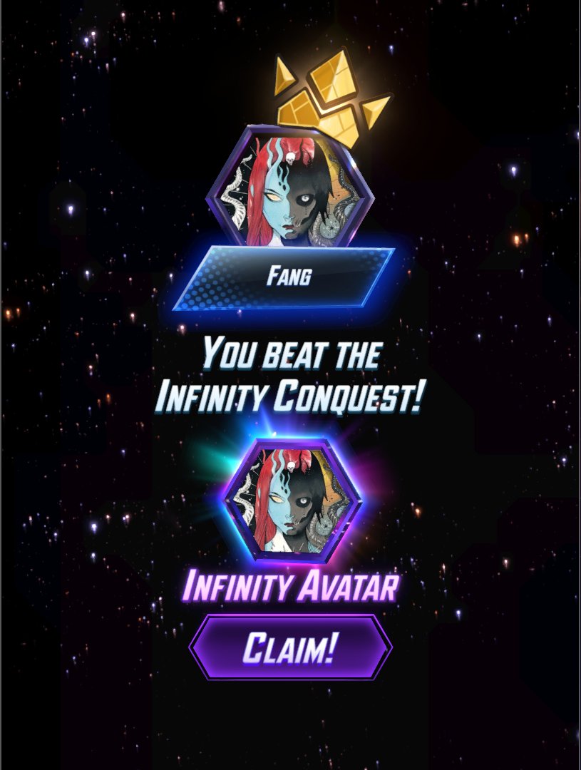 lightningfang46's tweet photo. First one at the end of the season, plenty more gold tickets to grind through before reset so hopefully another one to come. #MarvelSnap #infinity #conquest https://t.co/RRwUMm9HC1