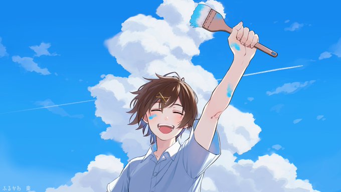 「男の子 飛行機雲」のTwitter画像/イラスト(新着)