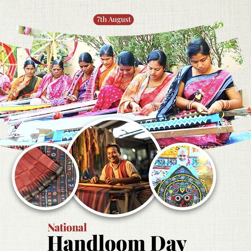 #Odisha has a very rich &amp; vibrant heritage of exquisite handloom and finest weaves, honed over generations of artists and craftsmen. On #NationalHandloomDay, let’s celebrate the rich legacy of weaving tradition which has created a niche for #OdishaHandloom across the world.