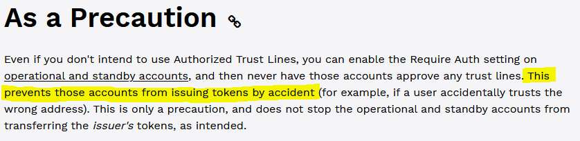 krippenreiter's tweet photo. @offledger This flag is not enabled on the actual issuer account (to whom you have a trustline set)
▶️ rwekfW4MiS5yZjXASRBDzzPPWYKuHvKP7E

It is only enabled for "operational" accounts as it seems like:
▶️ raTZrymPTpigsUtjaNEBWktiAssrXHoTa7

The only explanation in the docs is this 👇
. . . https://t.co/T6JU09itW7