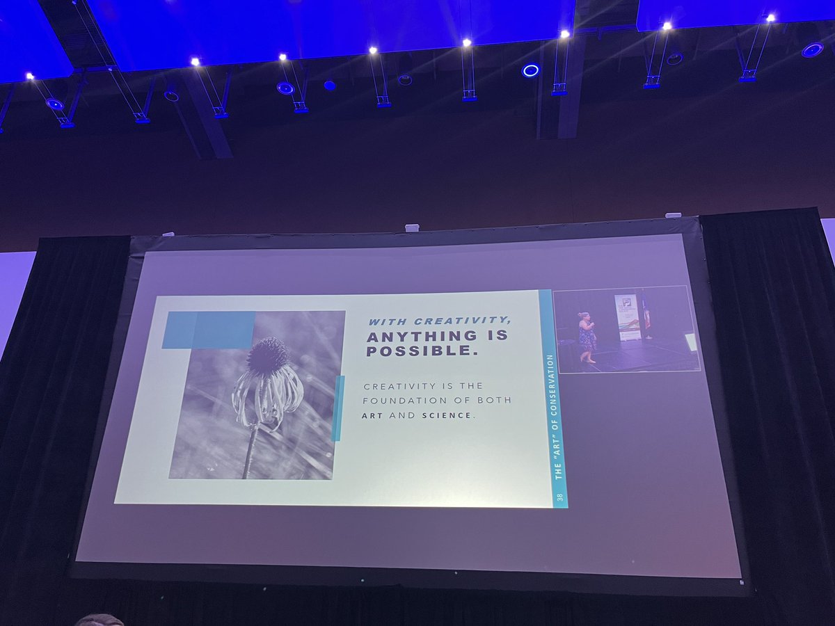 Clare4soilnH20's tweet photo. With creativity anything is possible! Thanks for the inspirational kickoff to #SWCS23 Jackie Comito! https://t.co/vymxoKxgHp