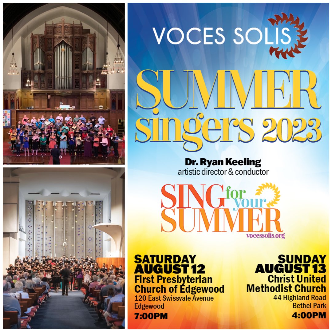 vocessolis's tweet photo. Voces Solis presents the 13th annual Summer Singers, featuring an ensemble of nearly 120 performing a varied selection of choral repertoire under the skilled direction of artistic director Dr. Ryan Keeling. https://t.co/H1Uzs3YwXS