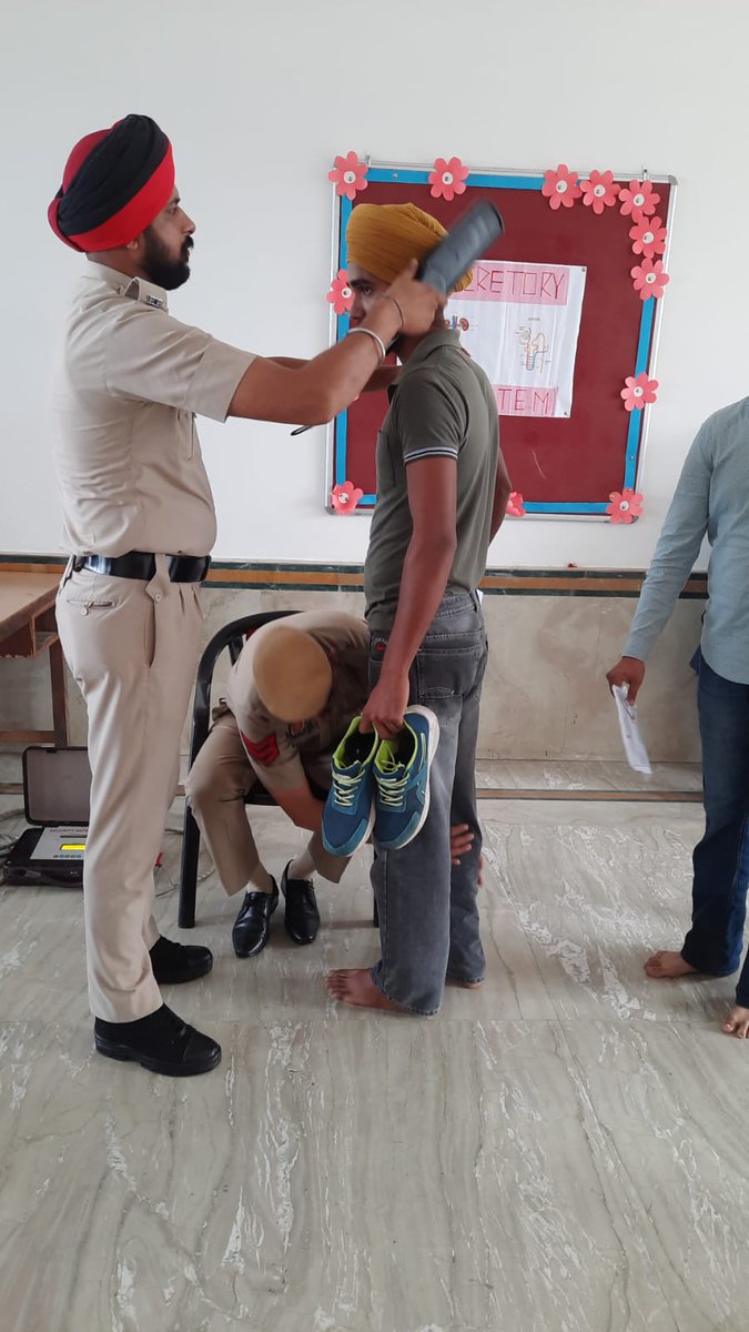 GurpreetDeo3's tweet photo. Frisking  in progress before entering the examination hall .

All the best to the aspirants for the constable recruitment in Punjab Police ! https://t.co/AbbdckW5F4