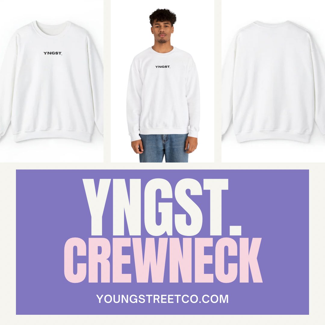 YNGST CREWNECK SWEATER AVAILABLE NOW!! #streetwears #streetwearclothing #outfitsociety #streetwearblog #streetwearbrand #streetwearculture #streetwearstore #streetwearstyle #streetfashion #streetstyle