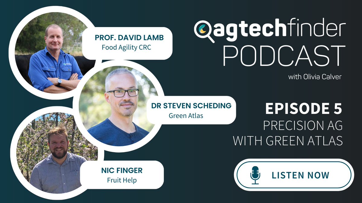 agtechfinder (@agtechfinder) on Twitter photo NEW EP: Find out how Precision Ag is getting more accurate, affordable, & applicable on-farm with guests Dr Steven Scheding (Green Atlas), <a href="/DaveLambPrecAg/">David Lamb</a> (<a href="/foodagility/">Food Agility CRC</a>), and hort consultant Nic Finger (Fruit Help). #ausag #agchatoz #precisionag LISTEN: agtechfinder.com/agtech-info/ep… NEW EP: Find out how Precision Ag is getting more accurate, affordable, & applicable on-farm with guests Dr Steven Scheding (Green Atlas), <a href="/DaveLambPrecAg/">David Lamb</a> (<a href="/foodagility/">Food Agility CRC</a>), and hort consultant Nic Finger (Fruit Help). #ausag #agchatoz #precisionag LISTEN: agtechfinder.com/agtech-info/ep…