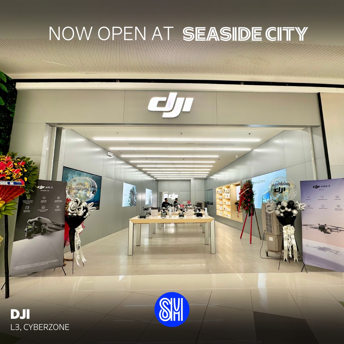 SMSeasideCebu's tweet photo. ✨ What's New at Seaside City ✨

DJI is NOW OPEN! 📷

Check out the first ever DJI Experience Store in Cebu located at the 3rd Level, Cybezone of SM Seaside! Discover the latest action cameras and drones only DJI Enterprise can attain. 🤩

#EverythingsHereAtSM https://t.co/DD4H6tvmZM