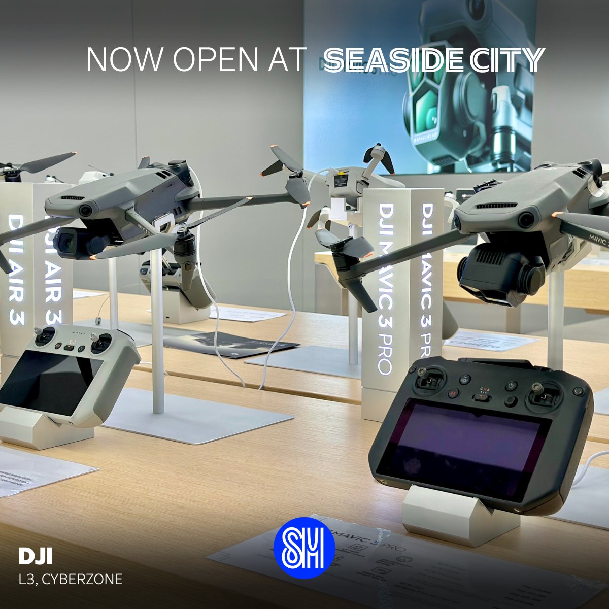 SMSeasideCebu's tweet photo. ✨ What's New at Seaside City ✨

DJI is NOW OPEN! 📷

Check out the first ever DJI Experience Store in Cebu located at the 3rd Level, Cybezone of SM Seaside! Discover the latest action cameras and drones only DJI Enterprise can attain. 🤩

#EverythingsHereAtSM https://t.co/DD4H6tvmZM