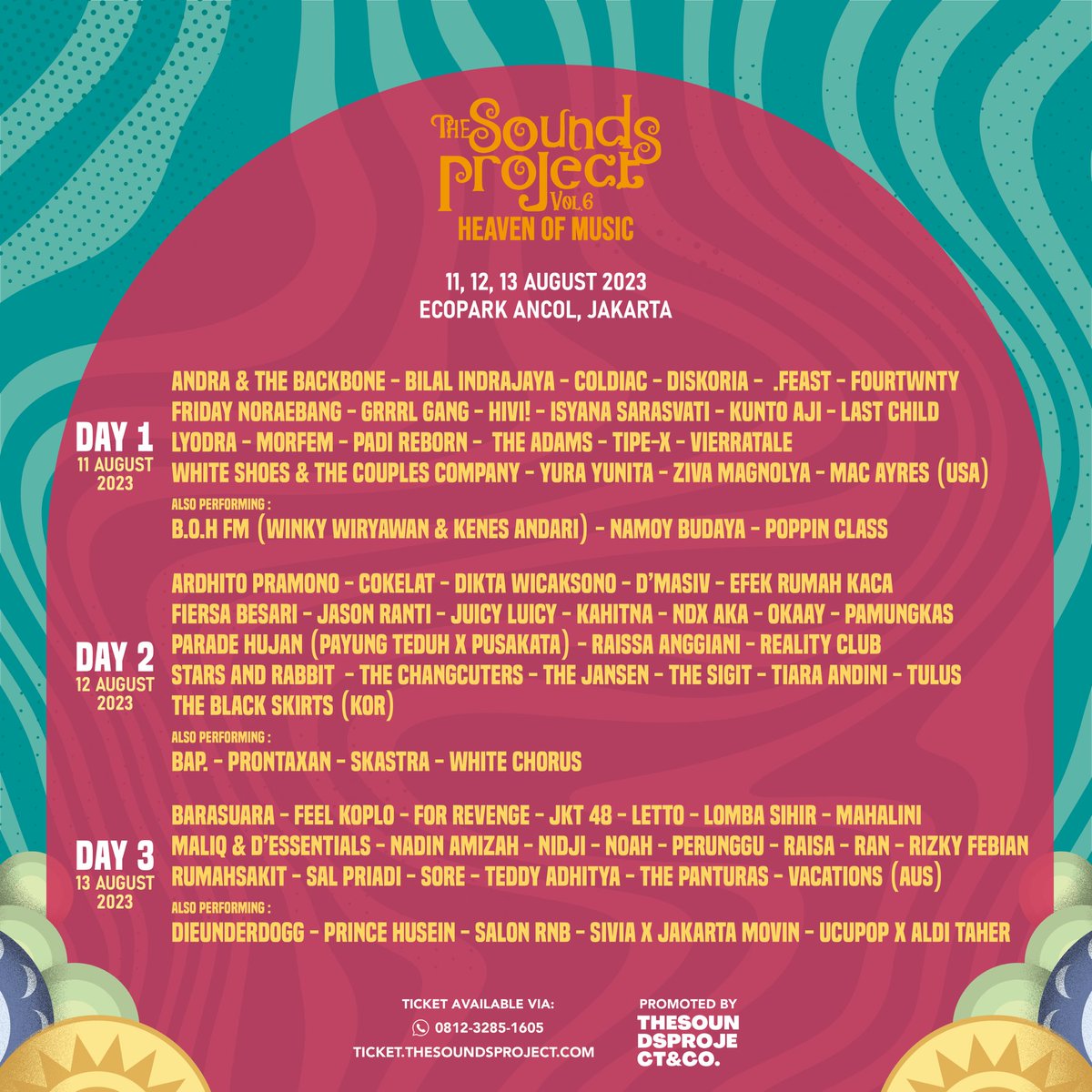 𝙄𝙏'𝙎 𝙂𝙀𝙏𝙏𝙄𝙉𝙂 𝘾𝙇𝙊𝙎𝙀𝙍
The latest daily schedule is arriving now, plan your journey and catch all the best-of the best acts throughout the fest! Whether you're joining us on Friday, Saturday, or Sunday — 3 days even better.

#TSP6 #HeavenOfMusic #TheSoundsProject