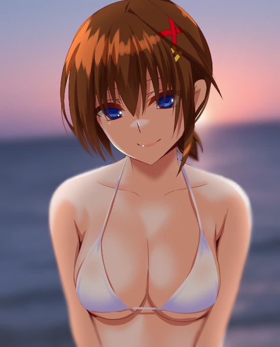 とあるキャラを描いてて短めの髪を括ったらすっごい色気感じたのではやてちゃんも括ってもらった。

なんかしっとり感出る～
「ん、なんや～?」
ってな感じでお姉さんムーブしそうなはやてちゃ・・・
はやてさん。

あっ、白ビキニ本の宣伝に出てもらいました^^
この絵は入ってないですぞ 