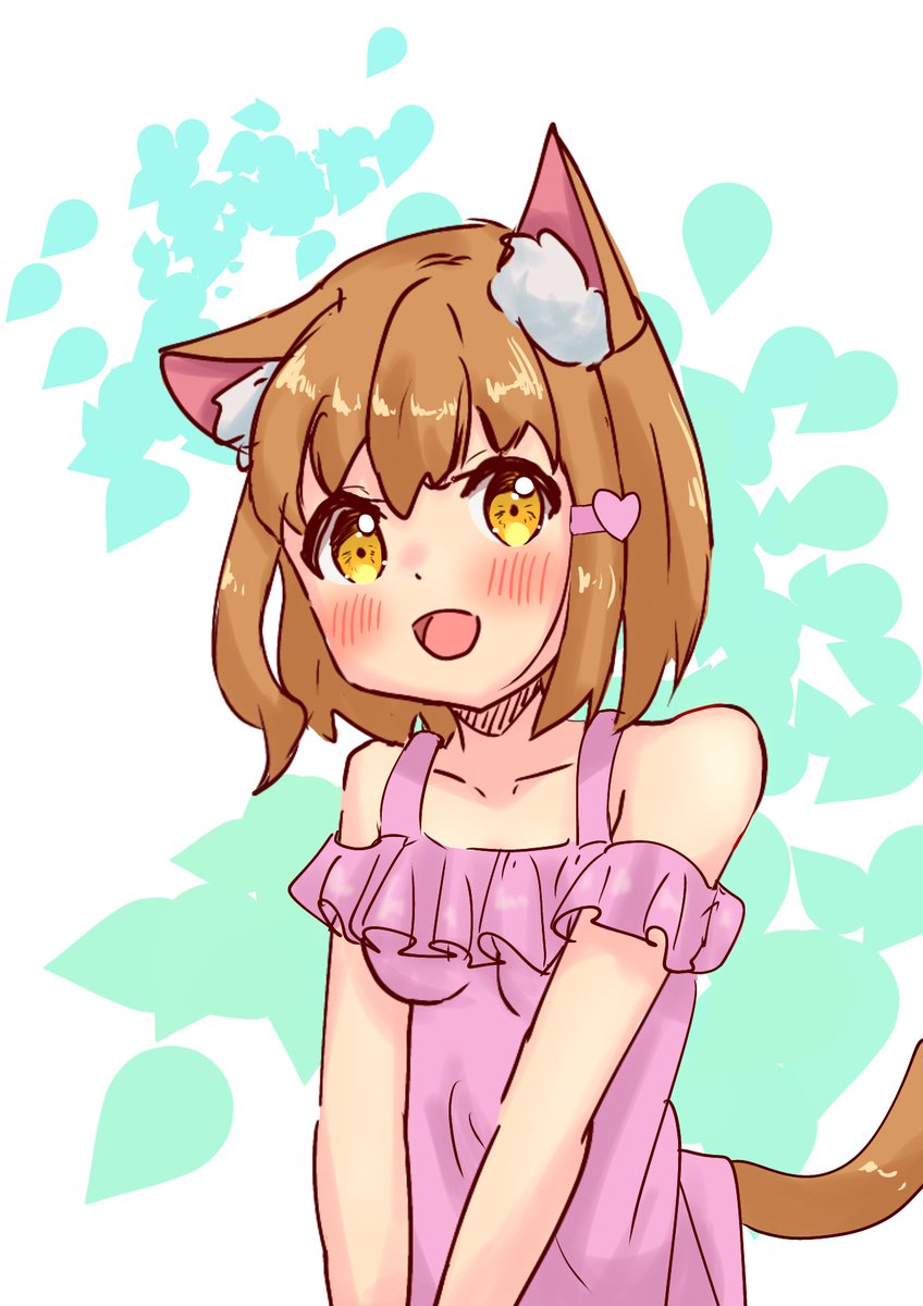 1girl animal ears tail solo cat ears cat tail brown hair  illustration images