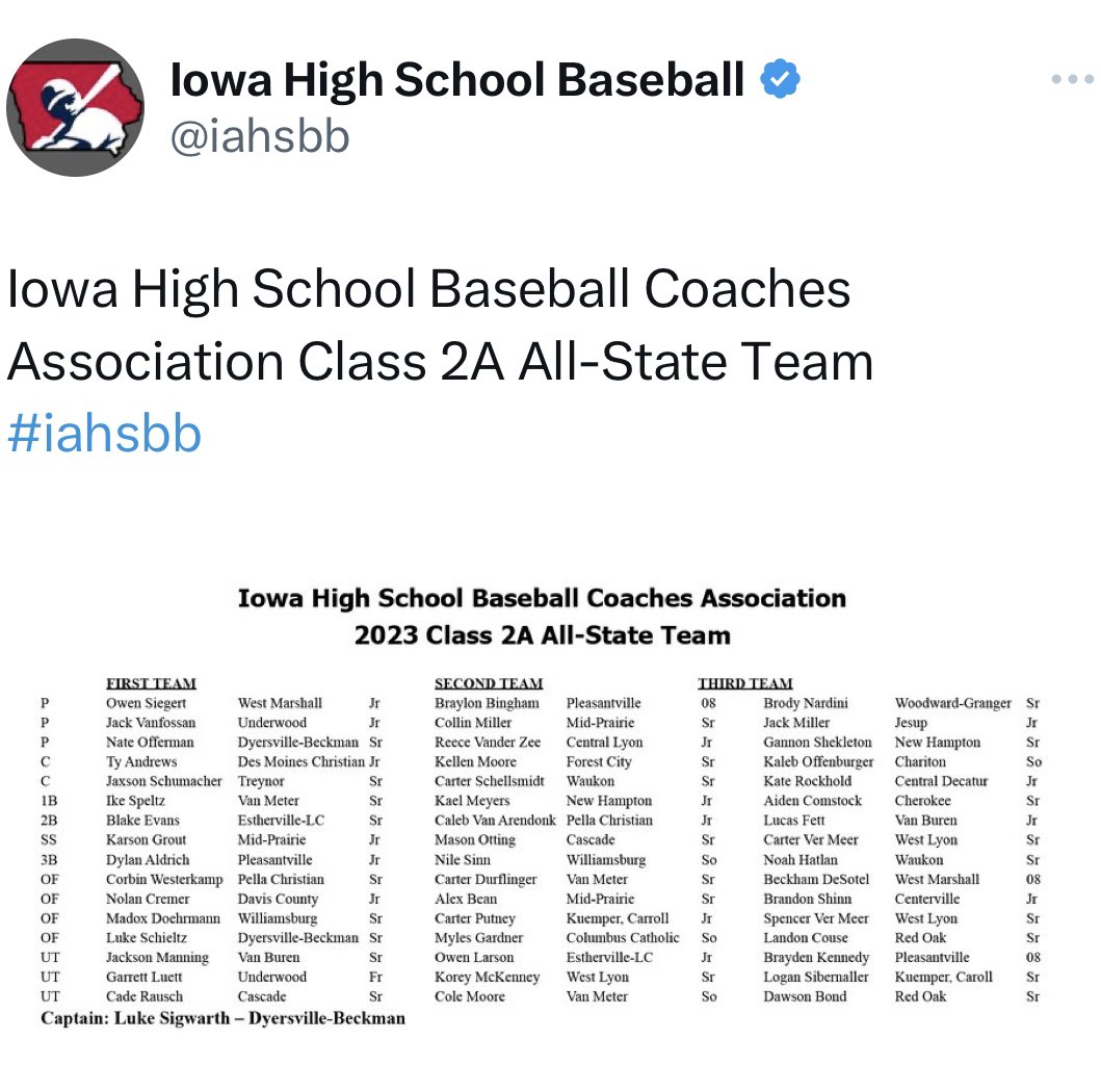 Congrats Brody! A member of the 2023 2A All-State Team. So proud of you!