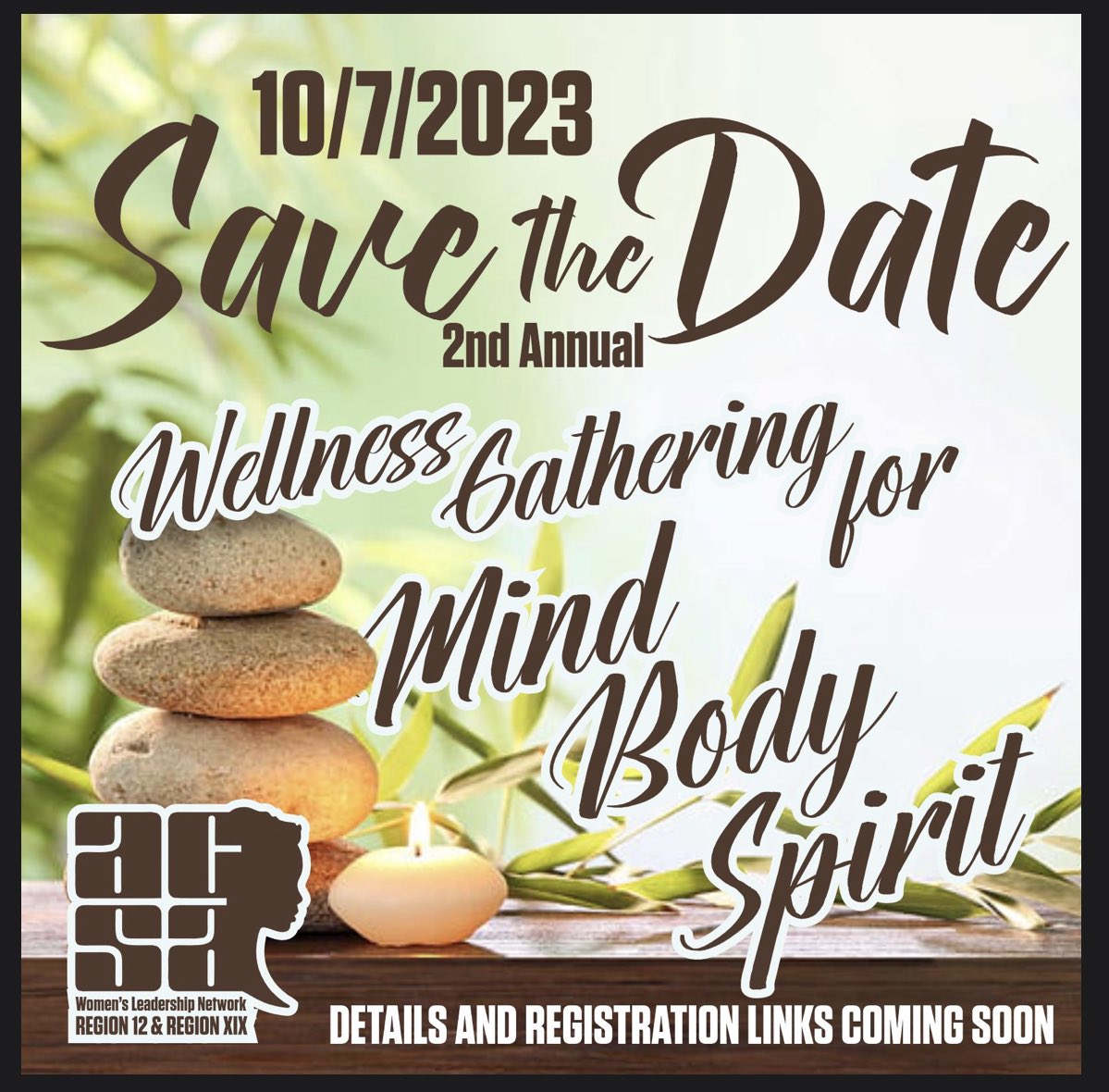 Mark your calendars @ACSARegion12 and @ACSARegionXIX for the 2nd annual #WLNstrong Wellness Gathering on Sat 10/7. Registration details coming soon! @yarbroughshelly @mollylarge @Judy_Servin @ProfeMsVgodinez @PrincipalRoRod @DiocelinaBelle @FUSD_Supt @DrJBourgeois @JUSDRosaSLee