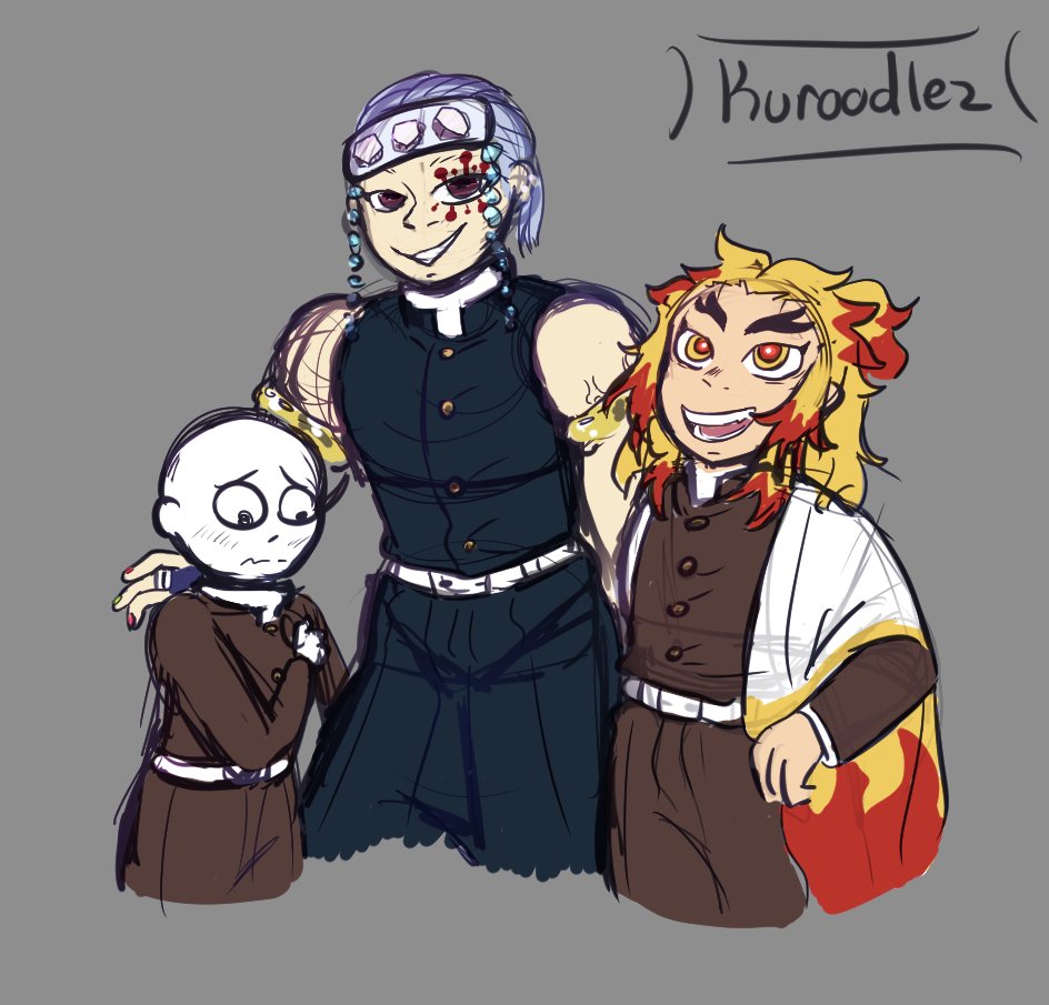 Kuroodlez's tweet photo. Two Hashiras and a Mizunoto, oh boi.

(Forgot to post this here qq) https://t.co/2bWtyNJ1Kv