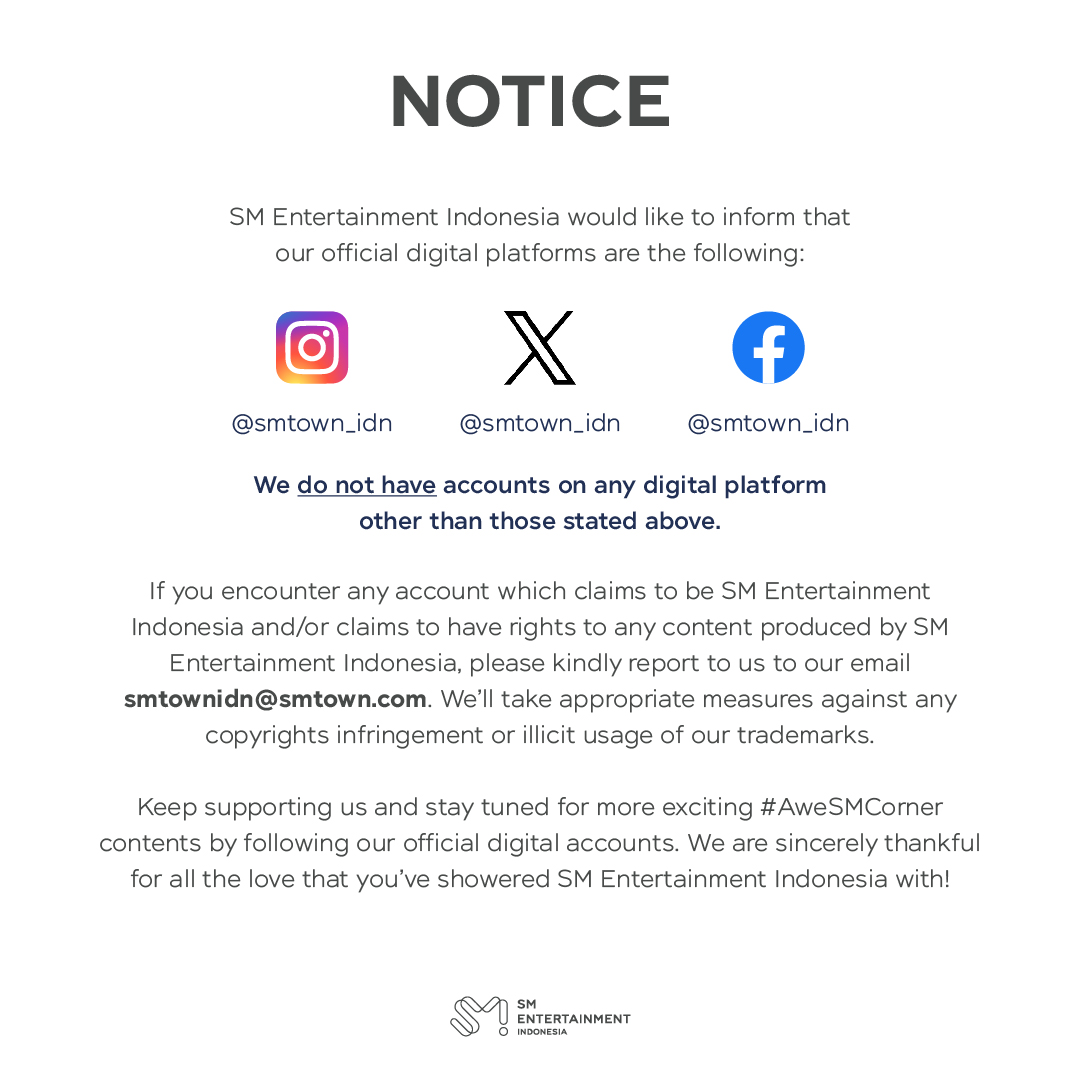 SMTOWN_Idn's tweet photo. Pengumuman.

Harap dibaca dengan seksama.
Terima kasih. https://t.co/kXLC6xzl9V