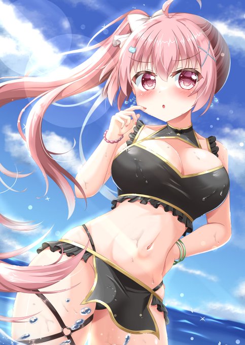 おニューの水着で海へ!🌊🖤✨ 