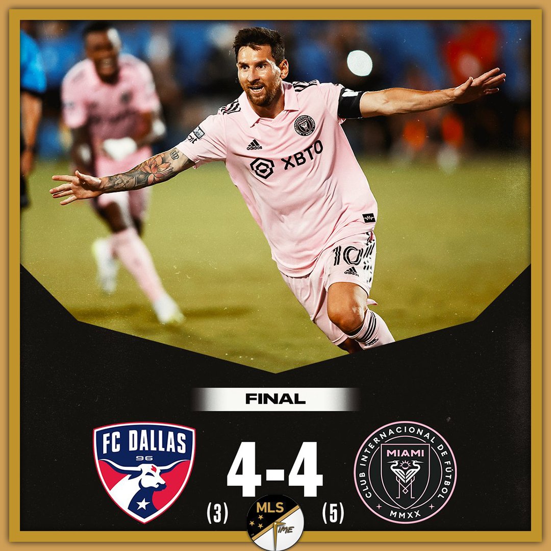 ¡VICTORIA DE #InterMiamiCF 🇺🇸 ANTE #SOMOSFCD 🇺🇸 EN LOS PENALES LUEGO DE UN PAR-TI-DA-ZO!

El conjunto de Florida🇺🇸 se lleva la clasificación del norte de Texas🇺🇸, mientras espera por #ForTheCrown 🇺🇸 (Charlotte) o #ContraTodos 🇺🇸 (Houston).

⚽ Lionel Messi🇦🇷 x2, Benjamin