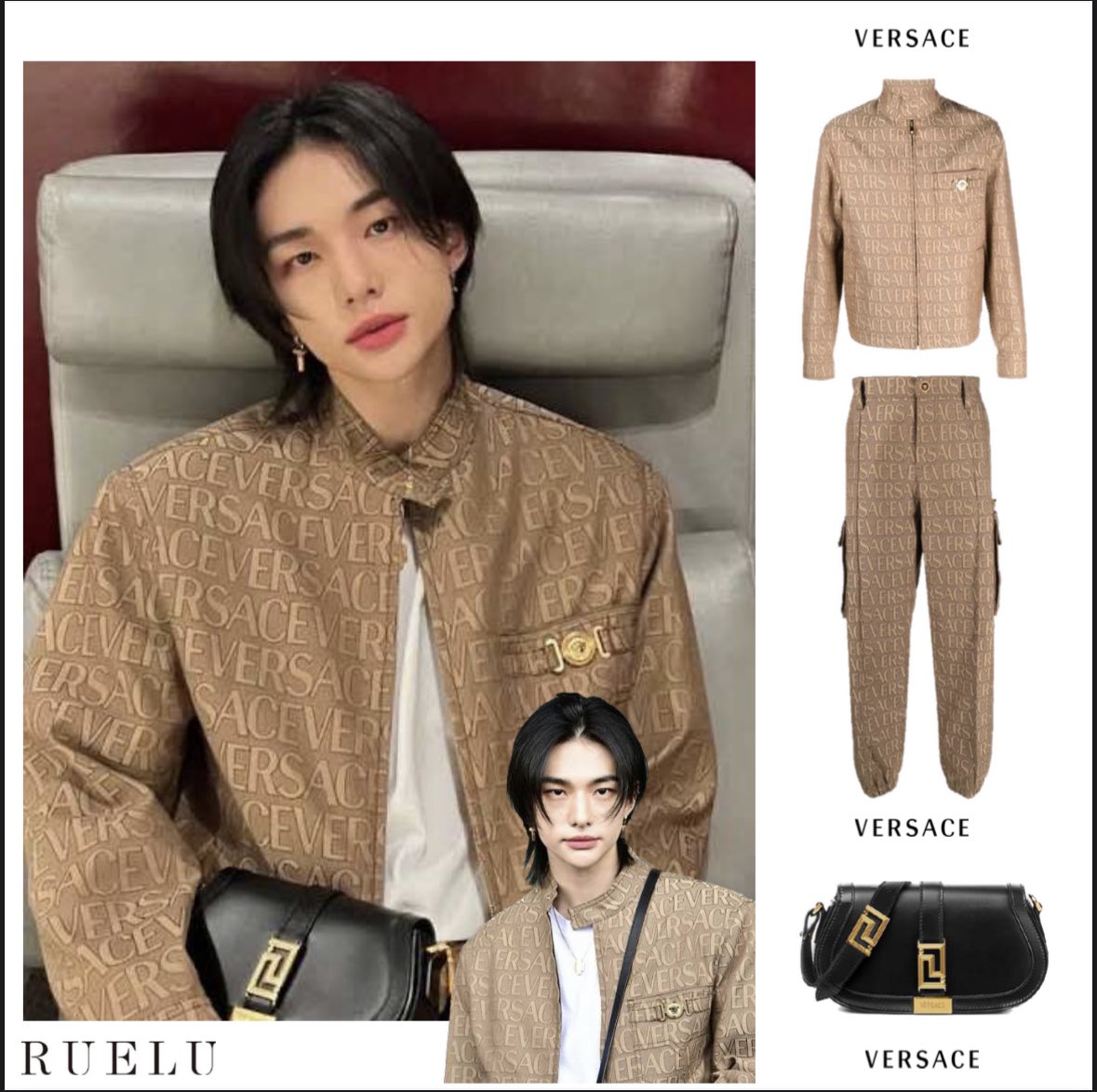 rarune01's tweet photo. 【VERSACE オススメアイテム】

Stray Kidsヒョンジン着用🇰🇷
VERSACEセットアップスタイル🌞

#palmangels #celine #saintlaurent #acne #StrayKids #スキズ #ヒョンジン #fashion #ファッション #メンズファッション #メンズコーデ #スタイリスト https://t.co/6VUzzZVKII