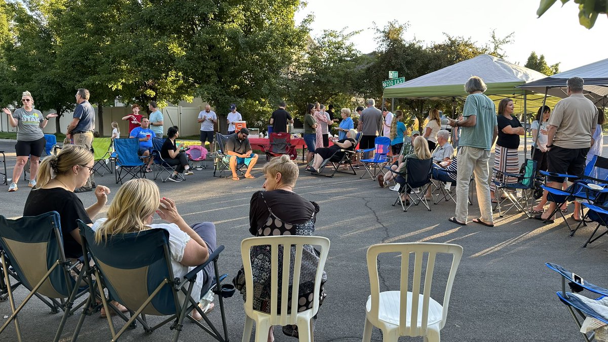 I grew up in Utah & am still surprised at how unique a place it can be. We blocked off both entrances to our street, setup canopies & dessert tables and had a little block party. 15 homes - 100% attendance on a Sunday. People stayed & chatted for over 2.5 hours. #LoveYourNeighbor
