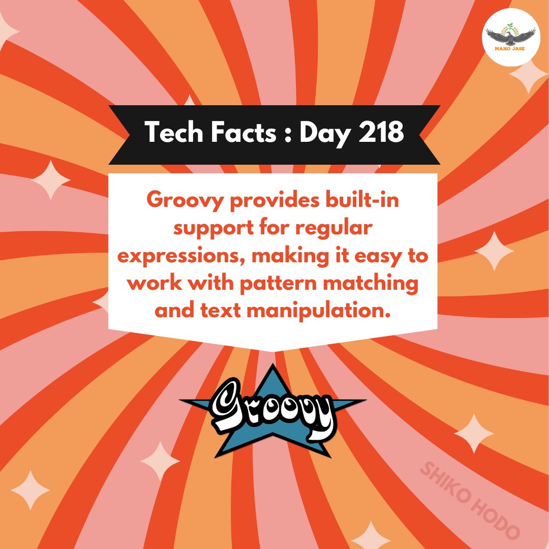 mahojase's tweet image. Tech Facts: Day 218
#groovy #groovyprogramming #groovyfacts #groovytechnical #coding #development #technicalcourse #coding #dailytechfacts #Mjit