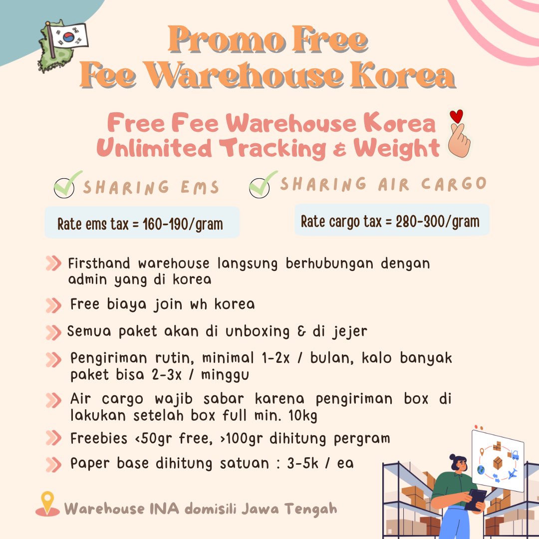 by_nef's tweet photo. PROMO FREE FEE WH KOREA UNLIMITED TRACKING &amp; WEIGHT @by_nef 🎉

🗓Periode: 7 Agustus ~ TBA

⁉️Detail check foto ya

✅FREE foto arrived (paket dibuka, contoh cek gambar)

FREE JOIN WH KR NO NEED ANY JOIN FEE, DM AJA KALO MINAT🎉

#. Wh kr korea warehouse jastip ems https://t.co/e8zQhnkanq