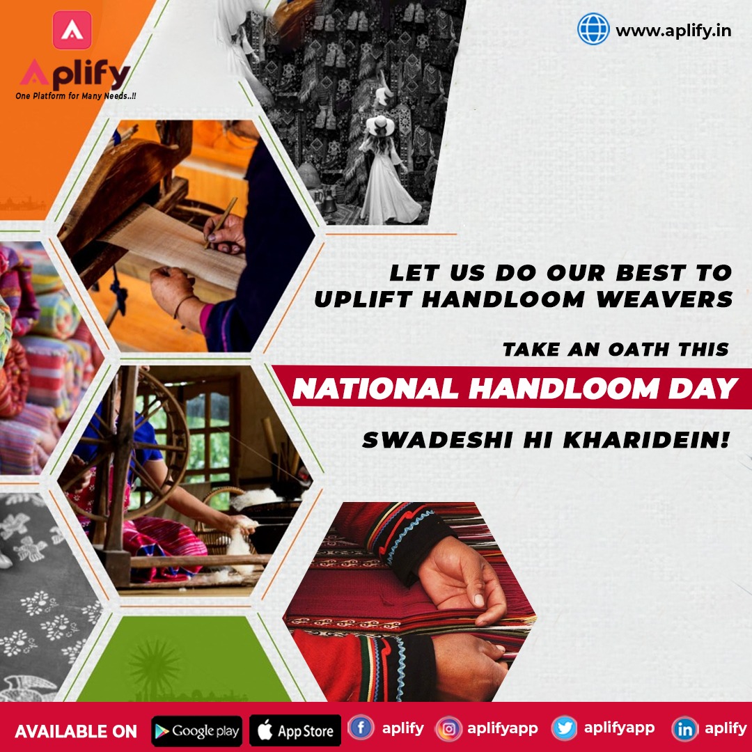 Aplifyapp's tweet image. August 7th Marks National Handloom Day To Promote The Hard Work Of Indian Weavers. 
#Aplify Asks You To #SaveHandloom #BuyLocal!
Advertise Your #Homebusiness On #Aplifyapp.
#NationalHandloomDay #HandloomDay #freeonlineads #businesslistingads #freeclassifiedsapp #SellOnAplify