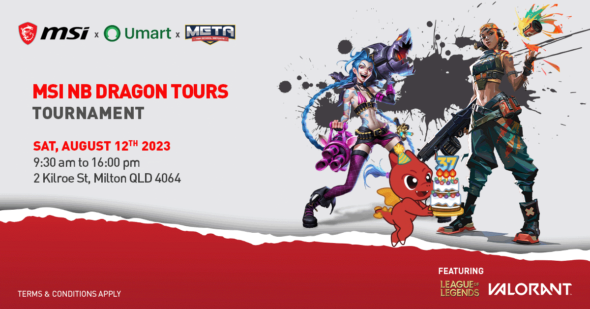 Queensland GAMERS! It's Your Time to SHINE!
😎 Stand It’s time to follow WAYs to get JOIN US @Umart Milton store! Better gaming experience with Umart!

🚀 Register msi.gm/2023DragonTour
🚀 Gleam: msi.gm/2023Gleam

❤️‍🔥See you this weekend 
au.msi.com/Promotion/2023…

#MSI