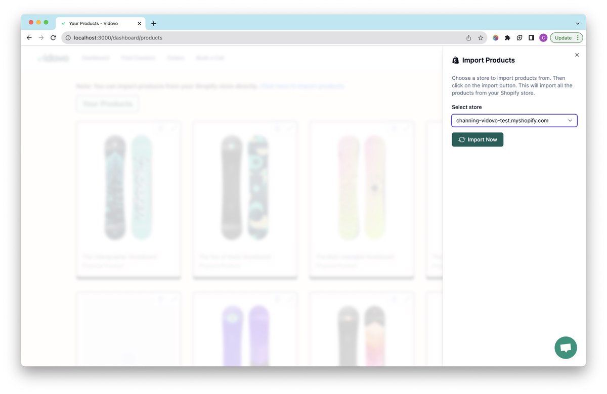 channingdefoe's tweet photo. This week I had a call with a founder of one of the most notable DTC e-commerce brands.

One of his first questions was “Do you integrate with Shopify?”

So I sat down this Sunday and hacked up a Shopify integration.

Now it’s easy to import your products onto our platform 👇👇 https://t.co/7mmkdDgtlP