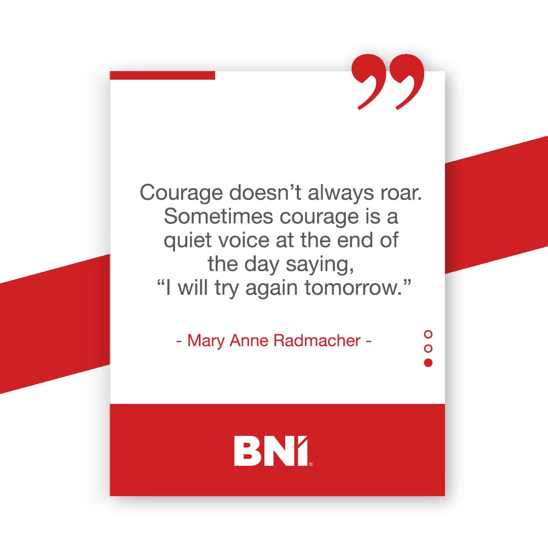 It's a new week and how do you feel?​ If you're feeling overwhelmed or defeated, remember that even the smallest act of trying 'again' takes immense bravery. ​ Do not let obstacles define you; instead, try and redefine your path forward. ​ #BNI #BNIIndia #Quotes #Inspiration