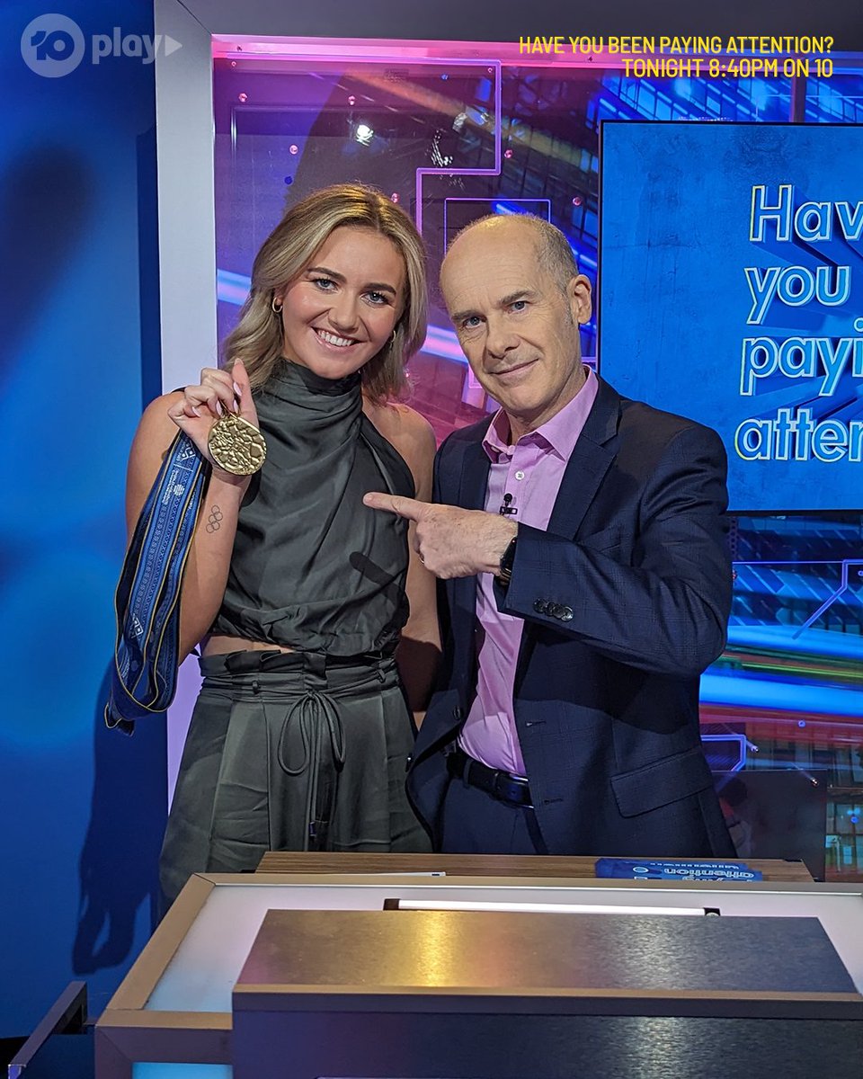 We're in for a treat tonight. Swimming champion Ariarne Titmus helps me test Ed, Kitty, Guy, Emma and Alan's news knowledge on a brand new #HYBPA 8:40 tonight