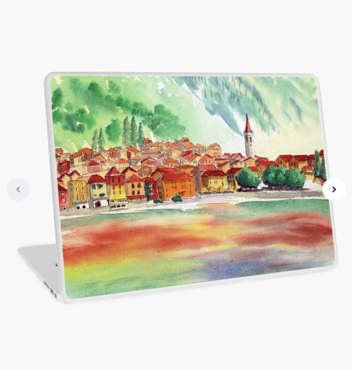 In my #Redbubble shop tinyurl.com/3hm6jmmc A colourful view of Lake Como #Landscape #LakeComo #Italy #Italia #LagoDiComo #Lario #GiftIdeas #WallArt #Decor #Watercolour #Interiors #CommissionsOpen #LaptopSkin #iPadSkin #iPadCase #LaptopSleeve #PhoneCase #iPhoneWallet 🏡🏡🏡🏡🏡