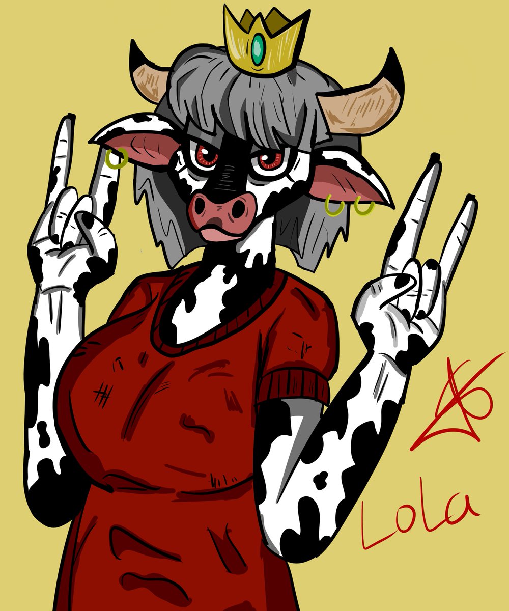 Lola the cow
-Rework-

#digital #dibujodigital #digitalart #drawing #originalcharacter #dibujo #oc #dibujos #cow #lola #lolathecow #furry
#furryart #art #cartoon #femalerobot #robot #girl