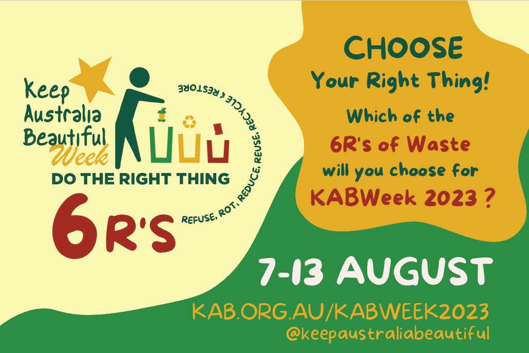 Do you know the 6R’s of Waste?  You may know some of them, but 3 new R’s are on the block. This @keepvicbeau week we’re explaining the 6 R’s and the first is refuse.

Refuse single-use plastics and find ways to #reducewhatsinyourbin
Register today: bit.ly/3YlqyP7