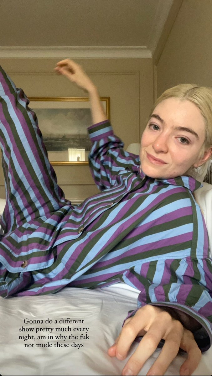 LordeUpdatesBR's tweet photo. "Gonna do a different show pretty much every night, am in why the fuk not mode these days" - Lorde via Instagram Stories https://t.co/GRFbnQrJr8