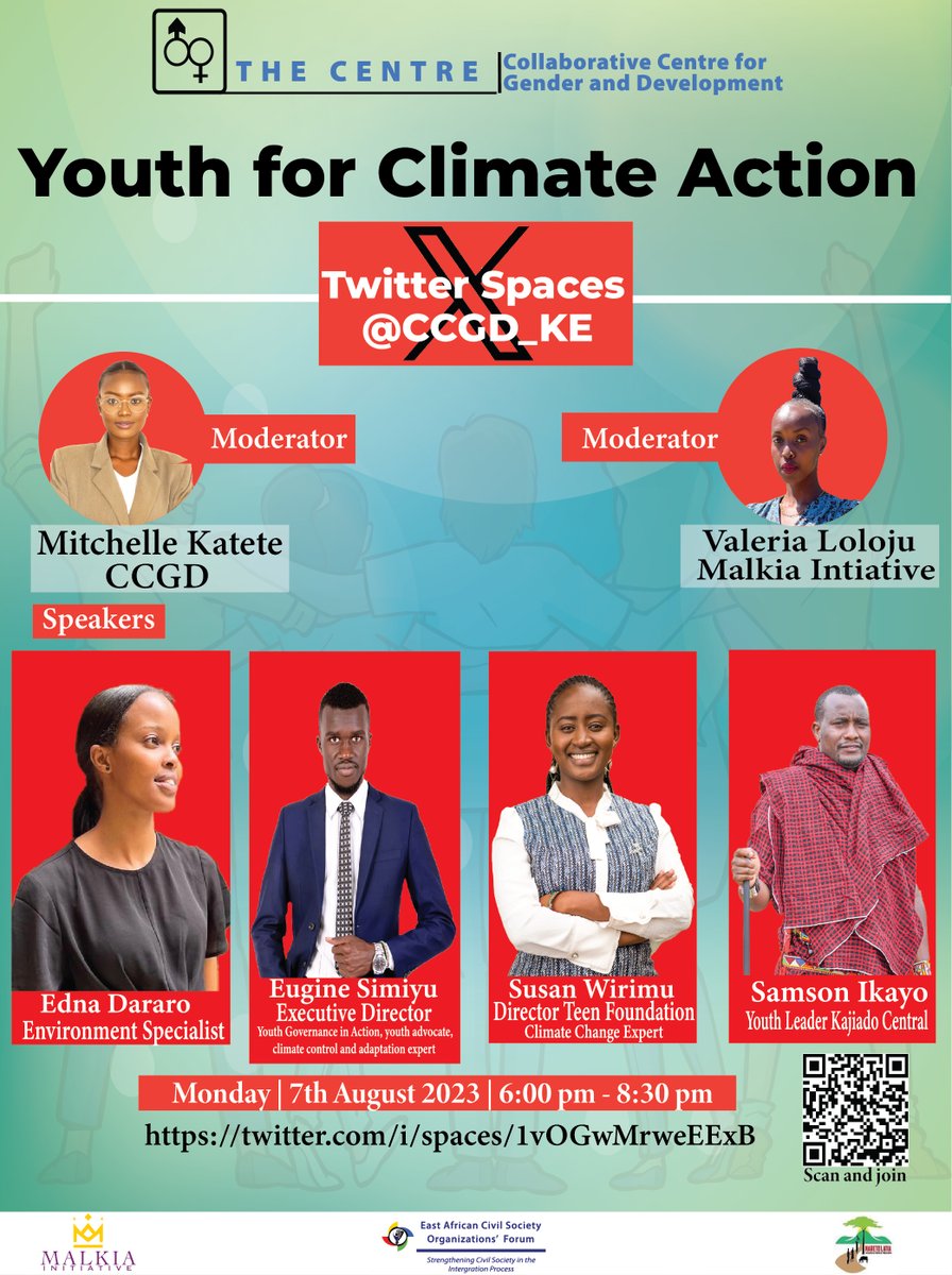 Join us for this crucial #TwitterSpaces dialogue on #YouthforClimateAction. Empower youth with a seat at the table, tapping into their innovation and potential as change agents for a sustainable world. 🌿#SustainableFuture ⏲️6:00 pm - 8:30 pm 🔗 shorturl.at/iISY5