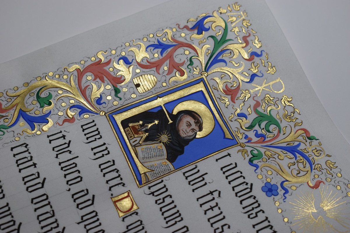 Commissioned by a Benedictine college in the USA #medieval #illuminatedmanuscript #CatholicChurch #gold #calligraphy