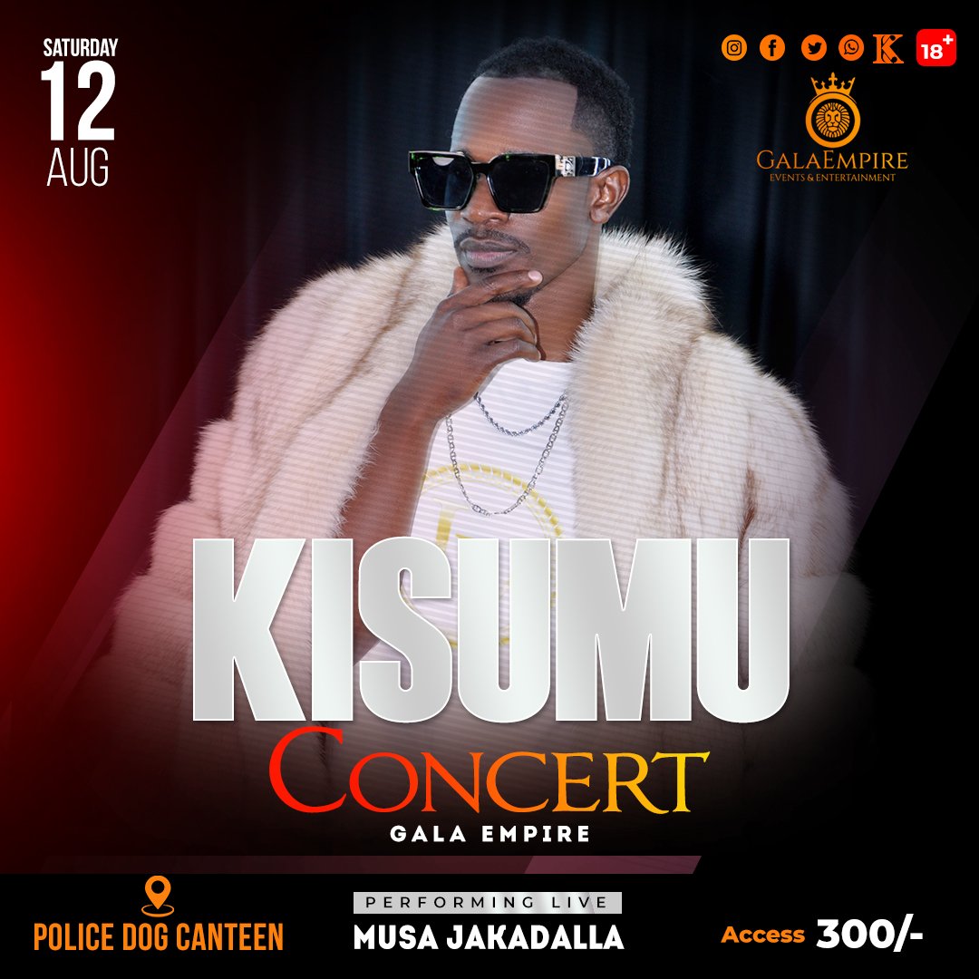 musajakadalla's tweet photo. KISUMU CONCERT ‼️

Jo Kisumo bed uru mos. Ajawa polite in the city this Saturday 12th Aug, at Police Dog Canteen, hii itabamba usikose! #STAGEMASTERS 🥁...

#ChezaNaSuperLatin https://t.co/Yr6kaQTNL9