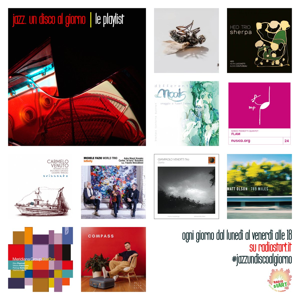 This week, "Jazz. Un disco al giorno" will host five new playlist focused on new jazz releases

#jazzundiscoalgiorno #Jazz #Music #Radio #Agosto #August #Podcast #OnAir #CD #playlist