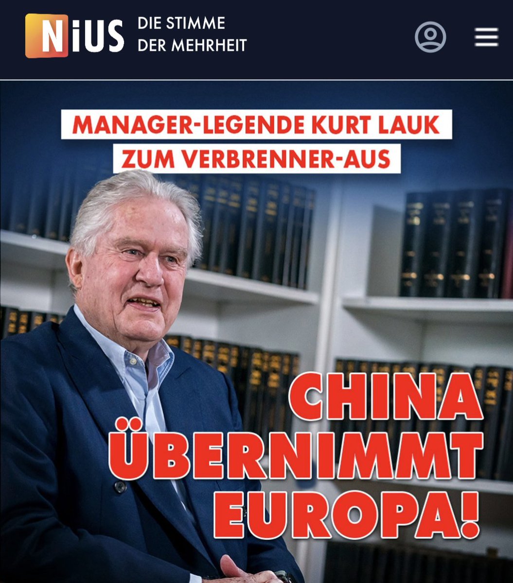 Während wir unsere eigene Spitzentechnologie Verbrenner mutwillig zerstören, übernehmen die Chinesen unsere Wirtschaft. Dramatischer Weckruf! nius.de/Wirtschaft/Man…