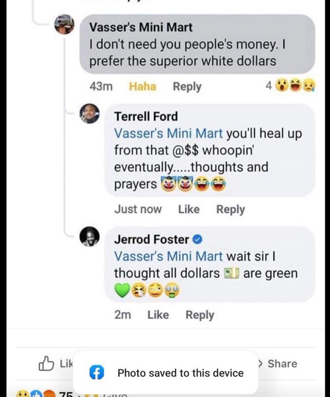 King1Kita's tweet photo. Just in case y’all still trying to excuse the pos who started the Montgomery incident or that his vile behavior wasn’t racially motivated look at Chase Shipman, owner of Vasser’s Mini Mart, continued racist behavior below. #MontgomeryAlabama #RacistWhooping https://t.co/nM5DFwwk4d