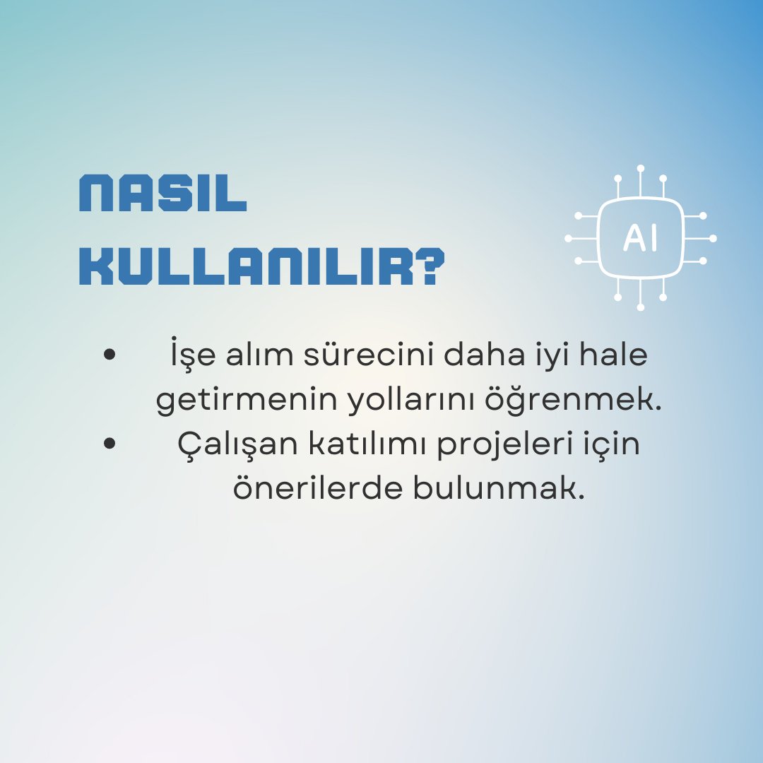 BNCTurkey's tweet photo. İş Tanımını Yapay Zeka ile Yapmanız Mümkün Deseydik

 ChatGPT ile adından sıkça söz ettiren yapay zeka diğer araçların da katılmasıyla inanılmaz imkanların ayaklarımızın önüne serildiğini gördük. İK açısından da bu olanaklar kendine özgü ve neredeyse sınırsız.
#ai #HumanResources https://t.co/QXC9eGOvT8