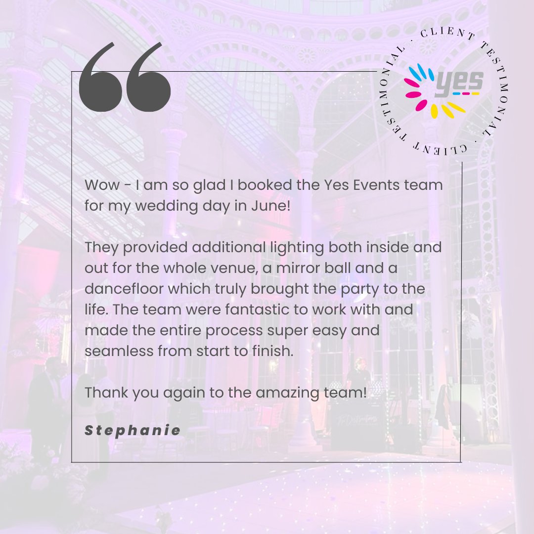 ★★★★★

We’re delighted to share yet another wonderful review from a satisfied customer who recently had their wedding at Syon Park!

#YesEvents #Reviews #Production #Events #Hire
