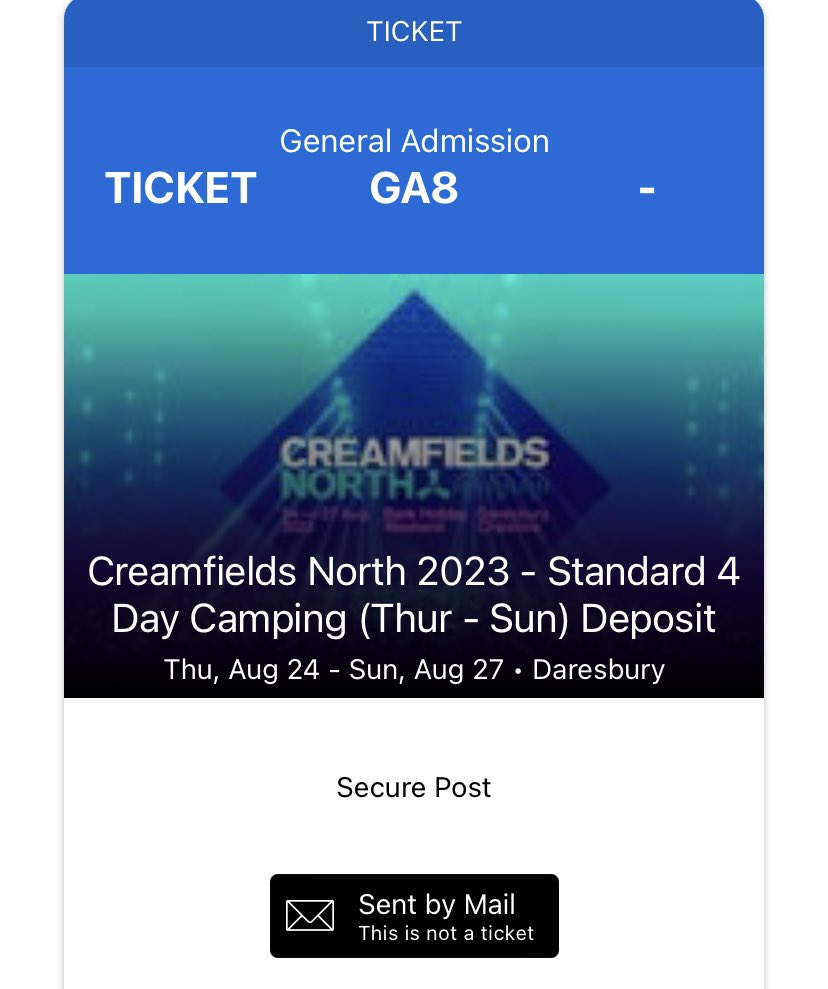 toby_sutherland's tweet photo. Selling creamfields standard 4 day ticket, will provide proof of Id, message me #creamfields #creams #creamfieldsnorth #creamfieldsnorth2023 https://t.co/8oqNLPSnG1
