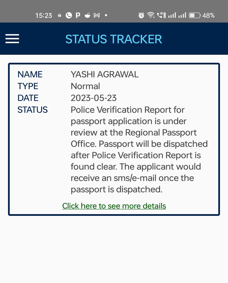 yashichocolate's tweet photo. @rpoghaziabad @rpoghaziabad 
@PMOIndia @DrSJaishankar 
I had applied for a fresh passport on 23 May 2023. It's been 76 days since then. It is stuck in the regional rpo office. Kindly help me in this regard. Attaching the screenshot of the application.File No. GZ5067971520823 https://t.co/tFz9j7OgcX