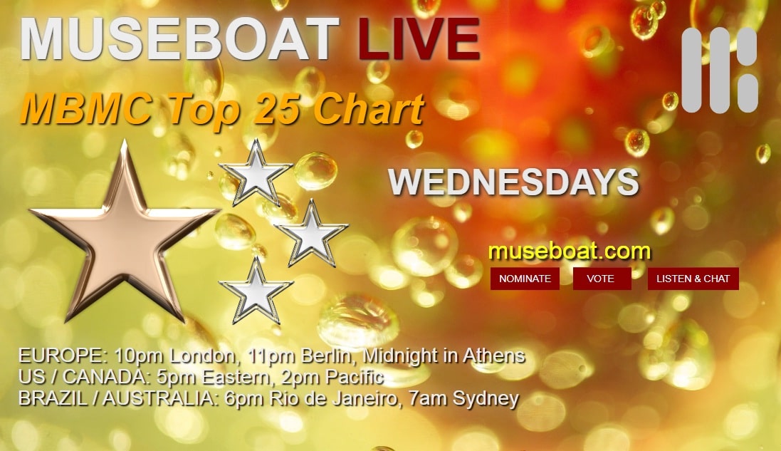 museboatlive's tweet photo. #RETWEET MBMC Top 25 Chart show for WEDNESDAY August 9th at https://t.co/2sWHrmtaFG is with @johannastpierre @johnnyferrari @luxthereal1 @WihlidalMark @Planet_ERGH @pmadtheband @_RGWilliamson_ @robbie_harte @thecaptain78124  Brought to you by @TommyRiceMusic1 @ArtistRTweeters https://t.co/yxt8isRD4d