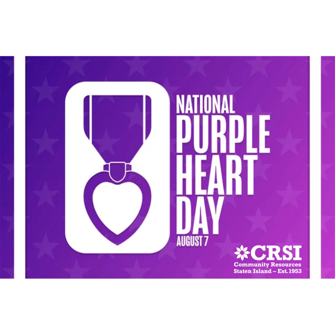 CRStatenIsland's tweet photo. Purple Heart Day on August 7 is a day for Americans to remember and honor the men and women who bravely represented our country and those who were wounded or killed while serving. 💜

#PurpleHeart #Honor #AlwaysRemeber #CRSI https://t.co/5KQ8jyG9Hm